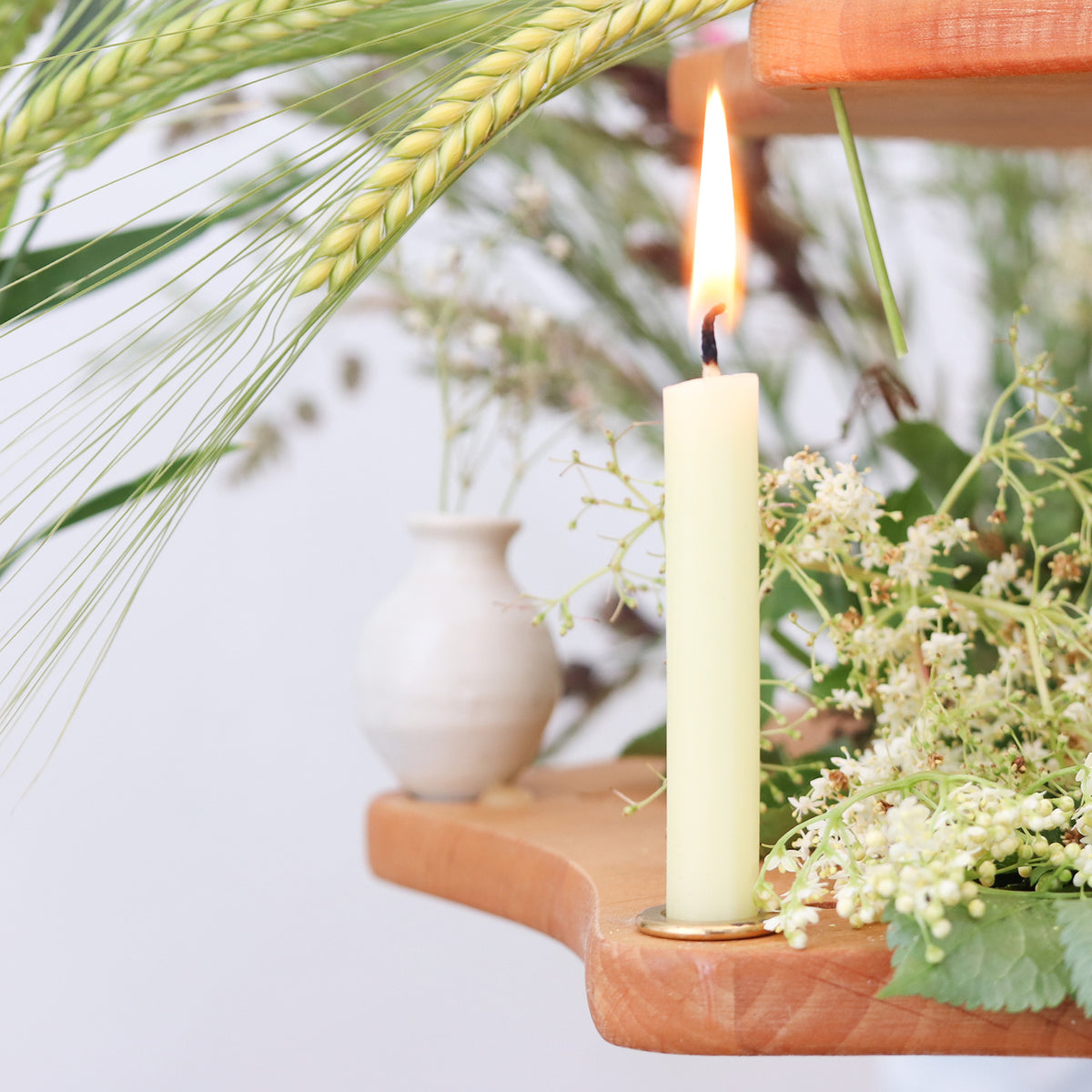 Creme Beeswax Candles (100%) VE 12 pcs.
