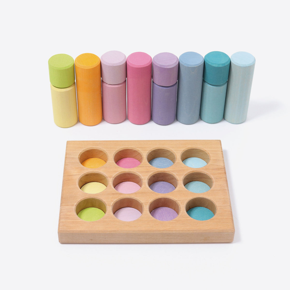Steckspiel Kleine Walzen Pastell